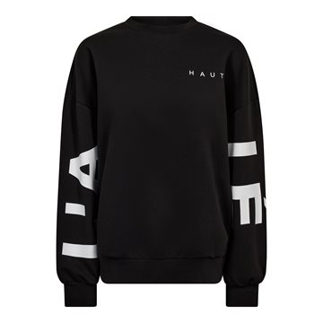 Haute L' Amitié - Maxi Split Logo Sweat - Black White Print